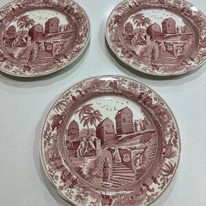 3 Identical Plates - The Spode Archieve Traditions Series "Caramanian"